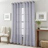 RT Designers Collection Dexter Linen Texture Grommet Sheer Curtain Panel Pair 36" x 84" Silver - 2 of 4