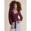 VENUS Womens Tie-Front Button-Up Top - 2 of 4