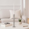 Glass Taper Candle Holder - Modern Decorative Candlestick Stand - Elegant Hand-Blown Glass Design - Home & Office Decor - 14" Black - 3 of 4