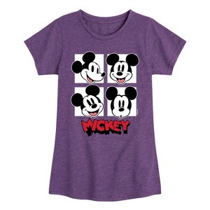Girls' - Disney - Mickey Grid Fitted Short Sleeve Graphic T-Shirt - 1 of 4