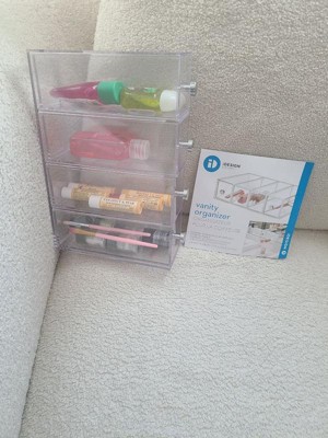 Clear Drawers Tower, 4 Drawer Flip, 2.75 x 7 x 10