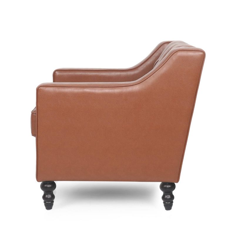 Furman Contemporary Tufted Club Chair Cognac - Christopher Knight Home, 5 of 11