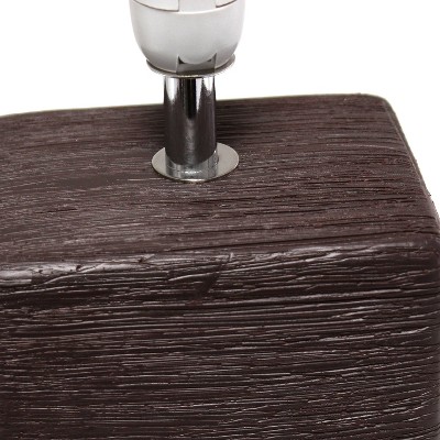 Petite Brown Faux Stone Table Lamp with White Fabric Shade