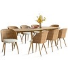 9-Pcs Dining Set for 8,Rectangle Wooden Extendable Dining Table with  Upholstered Linen Armrest Dining Chairs for Dining Room,Farmhouse-Tanpinhause - 2 of 4