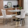 Lyngins Modern Armless Dining Chair Set of 2, High-end Tufted Solid Wood Kitchen Chair with Chrome Steel Legs, Velvet Upholstered Living Room Chair - 2 of 4