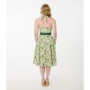Unique Vintage Women's Tarrytown Hostess Dress White & Green Floral - 4 of 4