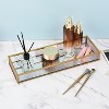 LAURAELLA Handcrafted Glass Tray, Decorative Storage Tray for Makeup, Jewelry, Desk, or Bathroom Stylish, Durable Glass Tray for Home and Office, Red - 2 of 4