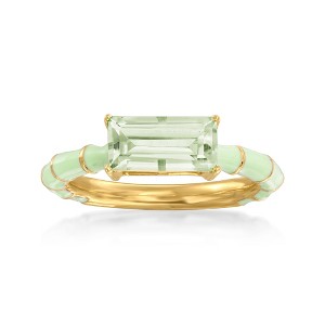 Ross-Simons 1.70 Carat Prasiolite Ring With Green Enamel in 18kt Gold Over Sterling - 1 of 4