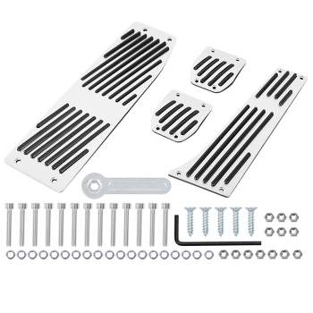 Unique Bargains Footrest Brake Pedal Pad Cover Kit for BMW M3 E93 E46 2000-2013 Black Silver Tone 1Set