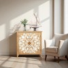 Mshliw Rustic Wooden Accent Cabinet with Floral Carved Doors, 2-Door Storage Cabinet for Living Room Entryway Dining Room - 4 of 4