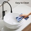 SEVOBAL Bathroom Sinks Round Diamond-Quilted Ceramic Vessel Sink No Faucet Hole with Drain for Compact Bathrooms, White, 19.1"*18"*9.3" - 3 of 4