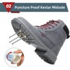 Steel Toe Boots for Men Work Boots Slip Resistant Safety Shoes Indestructible Industrial Construction Working Boots Black/Gray - 3 of 4