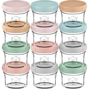 12pk Prep Baby Food Storage Containers, 4 oz Leak-Proof, BPA Free Glass Baby Food Jars for Feeding - 1 of 4