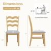 Costway Set of 2/4 Dining Chairs Rubber Wood Kitchen Chair with Padded Seat & Hollowed Backrest Rustic Dinner Chair - 3 of 4