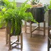 Evergreen Metallic Patina Planter With Wood Stand Set of 2 - 2 of 4