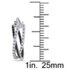 EVERLY JEWELRY |  Sterling Silver 1/4 CT Black & White Diamond TW Hoop Earrings Black Rhodium Plated - 2 of 4