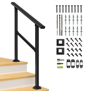 Hand Rails for Outdoor Steps, Wrought Iron Railing, Exterior Hand Railing for Steps, Porch Railing Kit - 1 of 4
