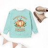 The Juniper Shop Harvest Market Pumpkins Local Organic Youth Sweatshirt - L - Seafoam - 3 of 4