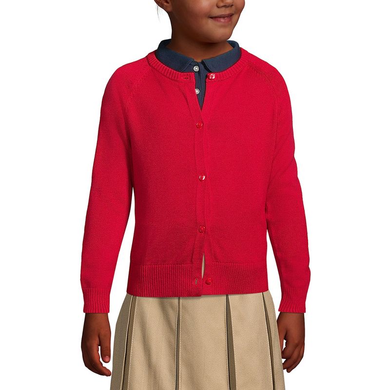 Lands' End School Uniform Kids Cotton Modal Cardigan Sweater, 3 of 6