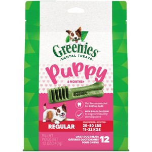Greenies Puppy Regular Chewy Dental Dog Treats Original Chicken - 12oz - 1 of 4