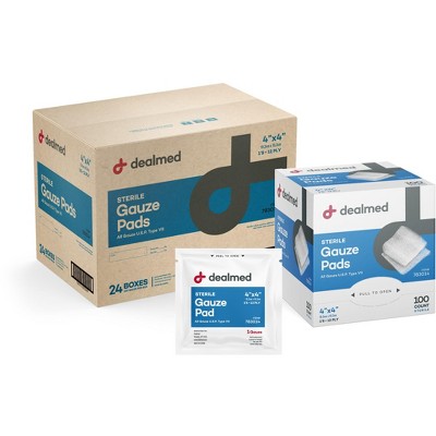 Dealmed Gauze Pads, Sterile 1's, 12-Ply, White, 100 Count (Case Pack)