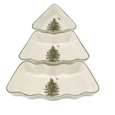 Spode Christmas Tree 3 Piece Tree Dip Bowl Set - 4.4