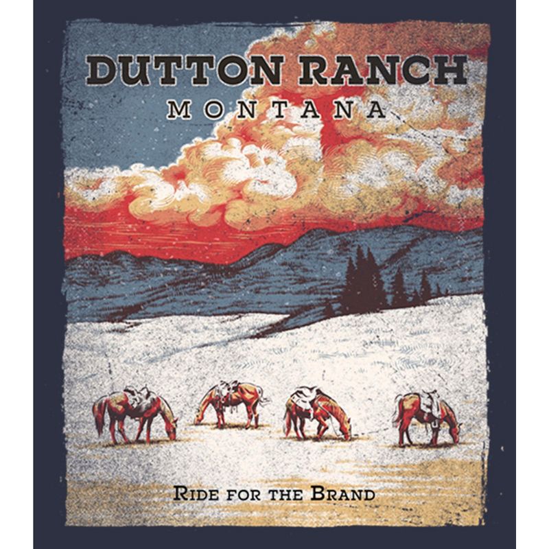 Women's Yellowstone Dutton Ranch Ride For The Brand Snow Poster T-Shirt, 2 of 5