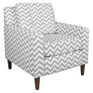 Skyline Custom Upholstered Arm Chair - Skyline Furniture , Zig Zag Grey/White