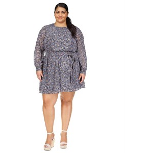 Michael Kors Womens Metallic Flora Mini Floral Baby Doll Dress - 1 of 1