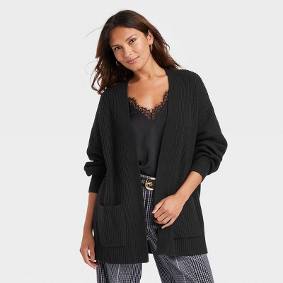 Womens black cardigan on sale sweater