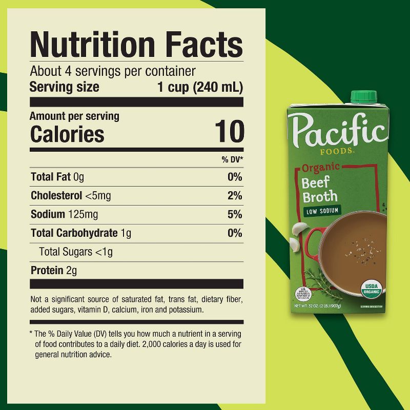 Pacific Foods Organic Gluten Free Low Sodium Beef Broth - 32oz, 3 of 11