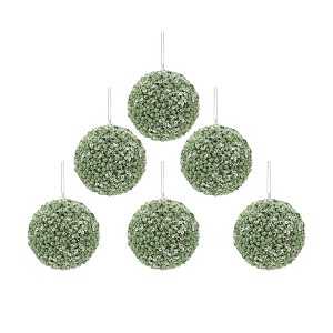 TopComfy Decorative Object Christmas Ball Ornaments Set of 6 for Holiday Party Decorations, Green, 3.9"*3.9"*3.9" - 1 of 4