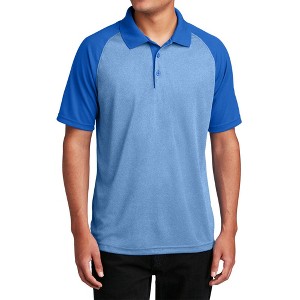 Mafoose Men's Short Sleeve Moisture-Wicking PosiCharge RacerMesh Raglan Heather Black Polo T-shirt - 1 of 4