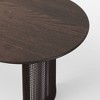 Wooakway 30"H Design Oval Wood Dining Table Kitchen Table Conference Table Gathering Table with Double Pedestal Black/Walnut/Natural Wood - 4 of 4