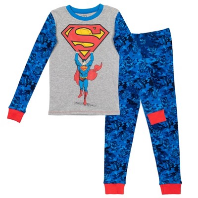 DC Comics Justice League Superman Pajama Shirt and Pants Blue/Gray 
