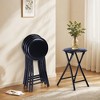 FurnitureR Folding Stools Set of 4, 18-Inch Backless Stool Chairs Collapsible Padded Round Portable for Indoor/Outdoor, Metal Frame, PVC Cushion - 4 of 4