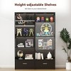 Skyzoo 5-Tier Glass Display Cabinet with LED Lights & Adjustable Shelves & 1 Drawer, Curio Cabinet for Home & Office - 3 of 4