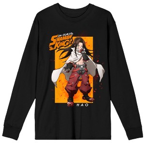 Shaman King Hao Asakura Crew Neck Long Sleeve Men's Black Tee - 1 of 3