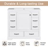 Mshliw 36" Bathroom Vanity with Ceramic Sink, Six Drawers, Adjustable Shelf, and Multi-Functional Divider - Modern Design - 4 of 4