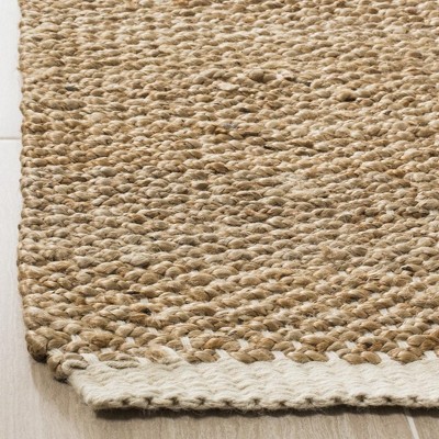 Ivory and Natural Handmade Jute Area Rug, 3' x 5'