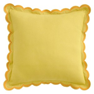 REGALWOVEN Cotton Throw Pillow Covers with Scalloped Wavy Edge Designs for Sofa Couch Living Room Home Decor 18 x 18 Inch 1 Pc - 1 of 4