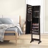 Costway Jewelry Mirrored Cabinet Armoire Organizer Storage Box with Stand Christmas Gift Black/White/Coffee/Brown - 2 of 4