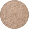 Unique Loom Braided Jute Dhaka Solid Indoor Braided Area Rug - 2 of 4