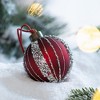 NAYSAYE Party Decoration and Accessories Glass Christmas Ball Ornament Set for Holiday Celebration, Red, 3"*3"*0.07" - 4 of 4