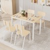 Okak 4/5-Piece Modern Industrial Dining Set Dining Table & Chairs for Kitchen,Restaurant,Metal & Wood Dinette Set for Breakfast - 2 of 4