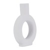 Sagebrook Home Round Ceramic Circle Cut-Out Table Vase, Home or Office Decor, Matte White, 7 L x 2 W x 9 H Inches - 3 of 4