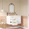 KWPZQEB Wall Mounted Floating Cabinet with Ceramic Sink & Side Cabinet Combo, Rectangular Vanity W/ Drawers & Door, Storage Cabinet for Bathroom - 2 of 4