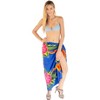 LA LEELA Women's Sarong Bikini Skirt Cover up Swimsuit Summer Wraps Bathing suit Swimwear Beach Wrap Skirts for Women One Size Blue, Floral - 3 of 4