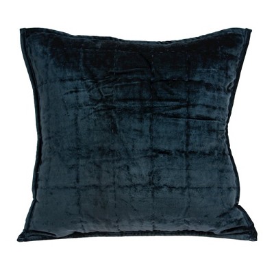 Parkland Collection,Cerro Dark Blue Solid Quilted Throw Pillow