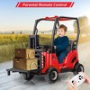 Garvee Kids Ride on Forklift Car with Tent, 12V Electric Ride On Construction Car with Remote Control, Liftable Fork and Pallet - 2 of 4